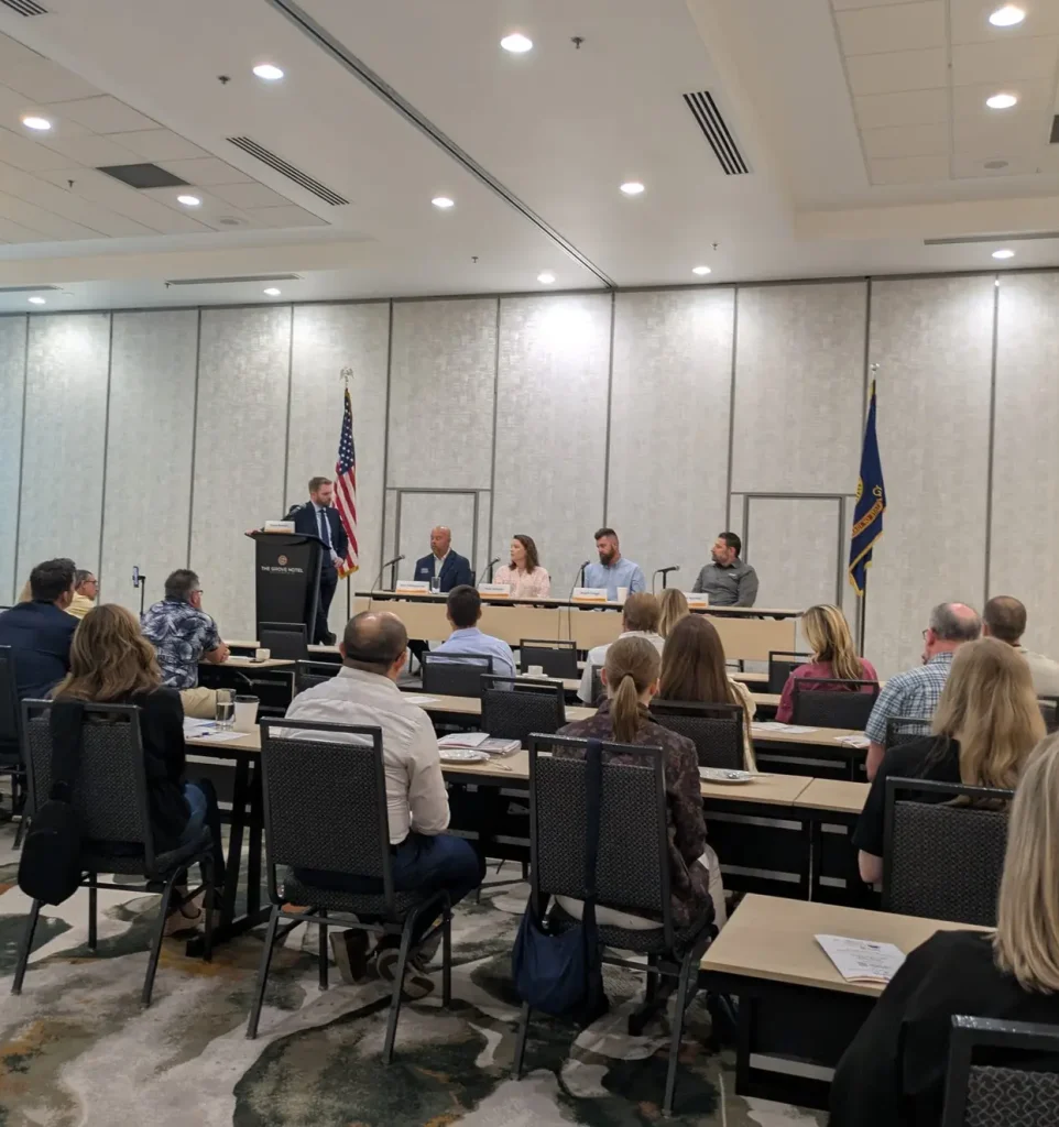 Three people on a panel
